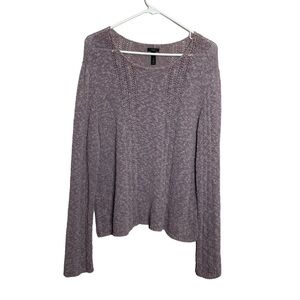 Soma Textured Long Sleeve Port Side Boxy Dolman Sweater Purple Ash